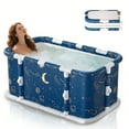 thumbnail image 1 of Beuway 45.27"Upgraded Foldable Bathtub for Adults,Fold-In-Half Tub for Ice Hot Bath,Install-Free(Blue), 1 of 11