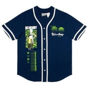 RICK AND MORTY Mens Baseball Jersey Athletic Casual Button Down Short Sleeve Shirt for Men and Women (Size S-XL)