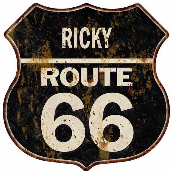 RICKY Route 66 Sign Shield Metal Gift Man Cave Gift 211110004220