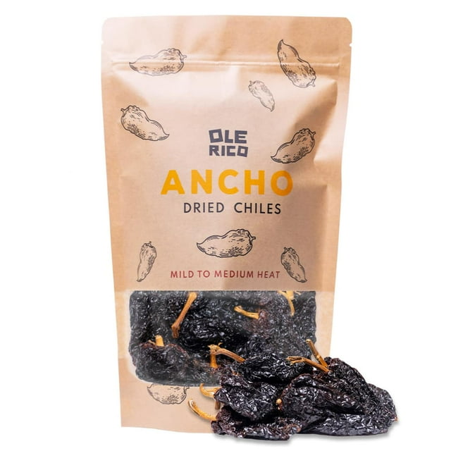 RICO RICO Dried Ancho Chiles, 4 Oz Premium Dried Chiles, Great for