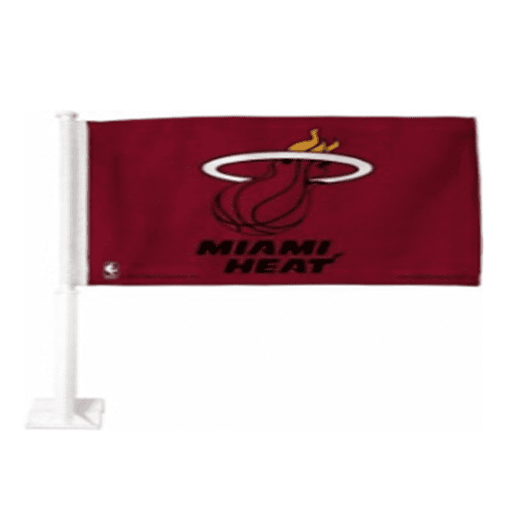 RICO NBA MIAMI HEAT Double Sided  2 Ply Heavy Duty Car Flag