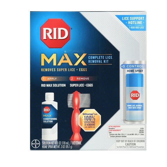 RID Complete Lice Removal Kit with Shampoo, Spray & Lice Comb