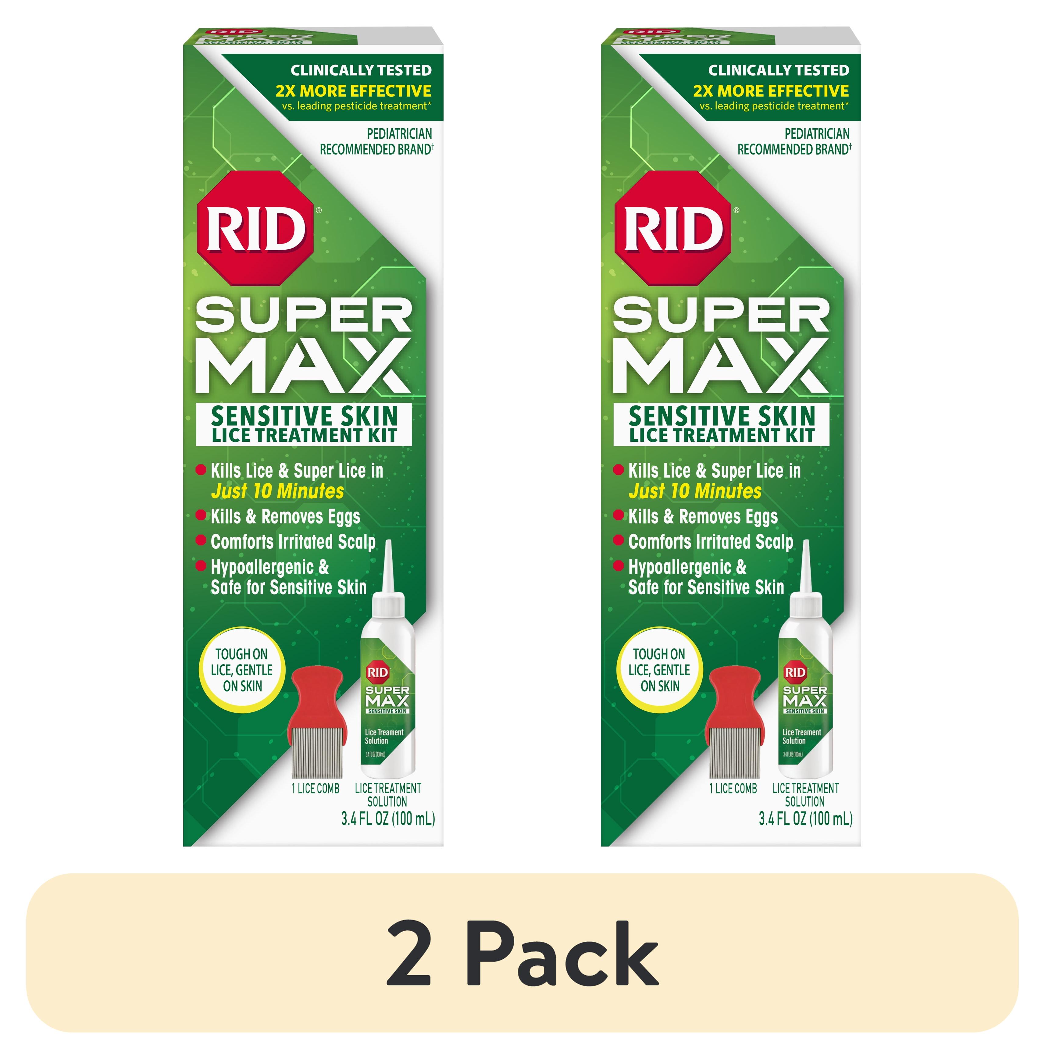 (2 pack) RID Super Max Sensitive Skin Lice Elimination Treatment, Kills
