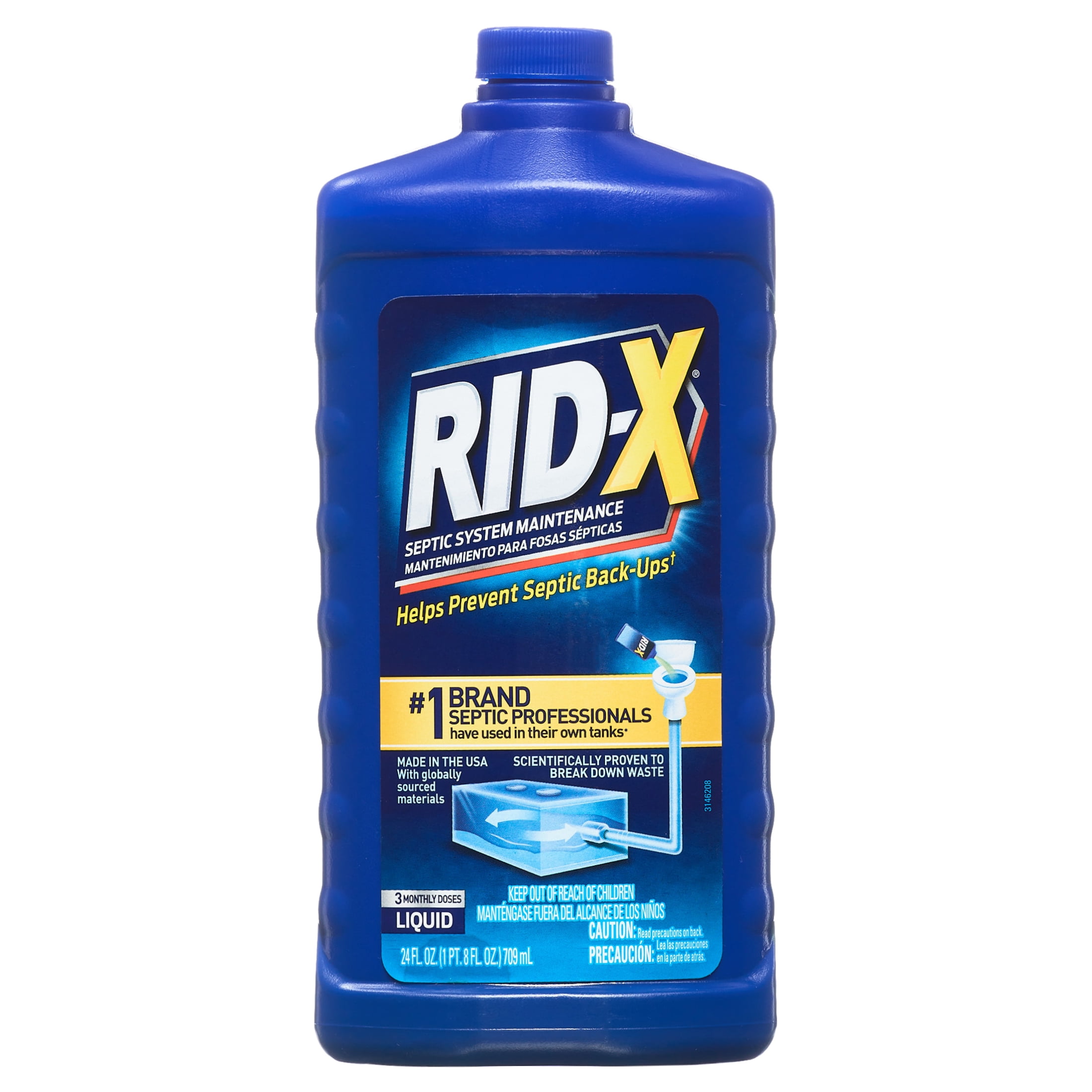 RID-X Septic Tank Treatment, 3 Month Supply Of Liquid, 24oz, 100% Biobased  