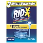 RID-X Septic Tank Treatment Powder   3 Month Supply, Dual Action Enzymes and Bacteria to Break Down Waste & Prevent Backups