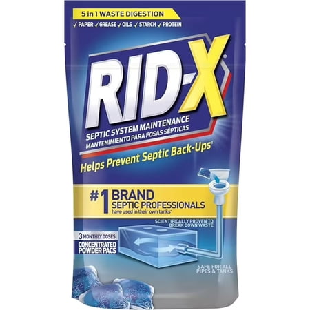 RID-X Septic Tank Treatment Pods – 3 Month Supply, Dual Action Enzymes and Bacteria to Break Down Waste & Prevent Backups