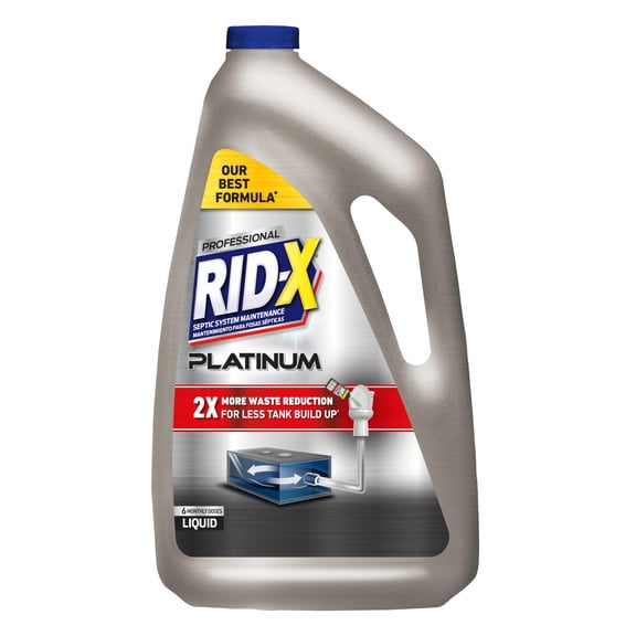 RID-X Septic Tank Treatment Platinum Liquid 6 Month Supply  Our Best Formula with x2 More Waste Reduction