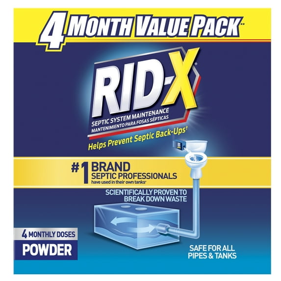 RID-X Septic Treatment Drain Opener, 4 Month Supply of Powder, 39.2oz