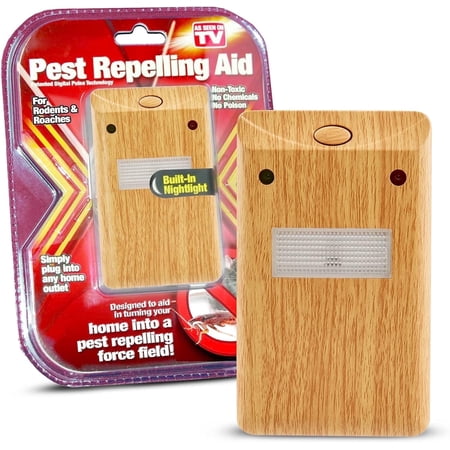 RIDDEX Plus Insect Control- Plug in, Mouse Deterrent - Pest Control for Defense Against Rats, Mice, Roaches, Bugs and Insects (Wood)