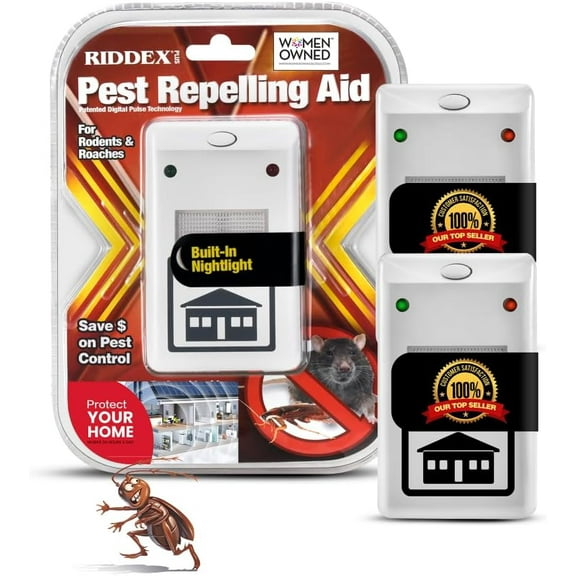 RIDDEX Plus Pest Repeller  Plug-in Rodent & Bug Control, 2 Pack