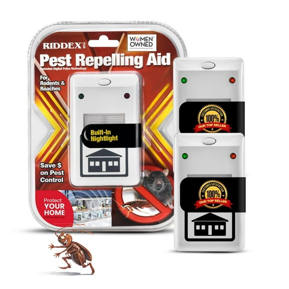 RIDDEX Plus Insect Repellent | Plug in, Mouse Deterrent - Pest Control for Defense Against Rats, Mice, Roaches, Bugs and Insects | Control Pests with No Toxins | White 2-Pack