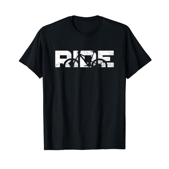 RIDE Mountain Bike Graphic Vintage Men T-Shirt Men Women Unisex Cycling Enthusiast Tee Outdoor Adventure Gift