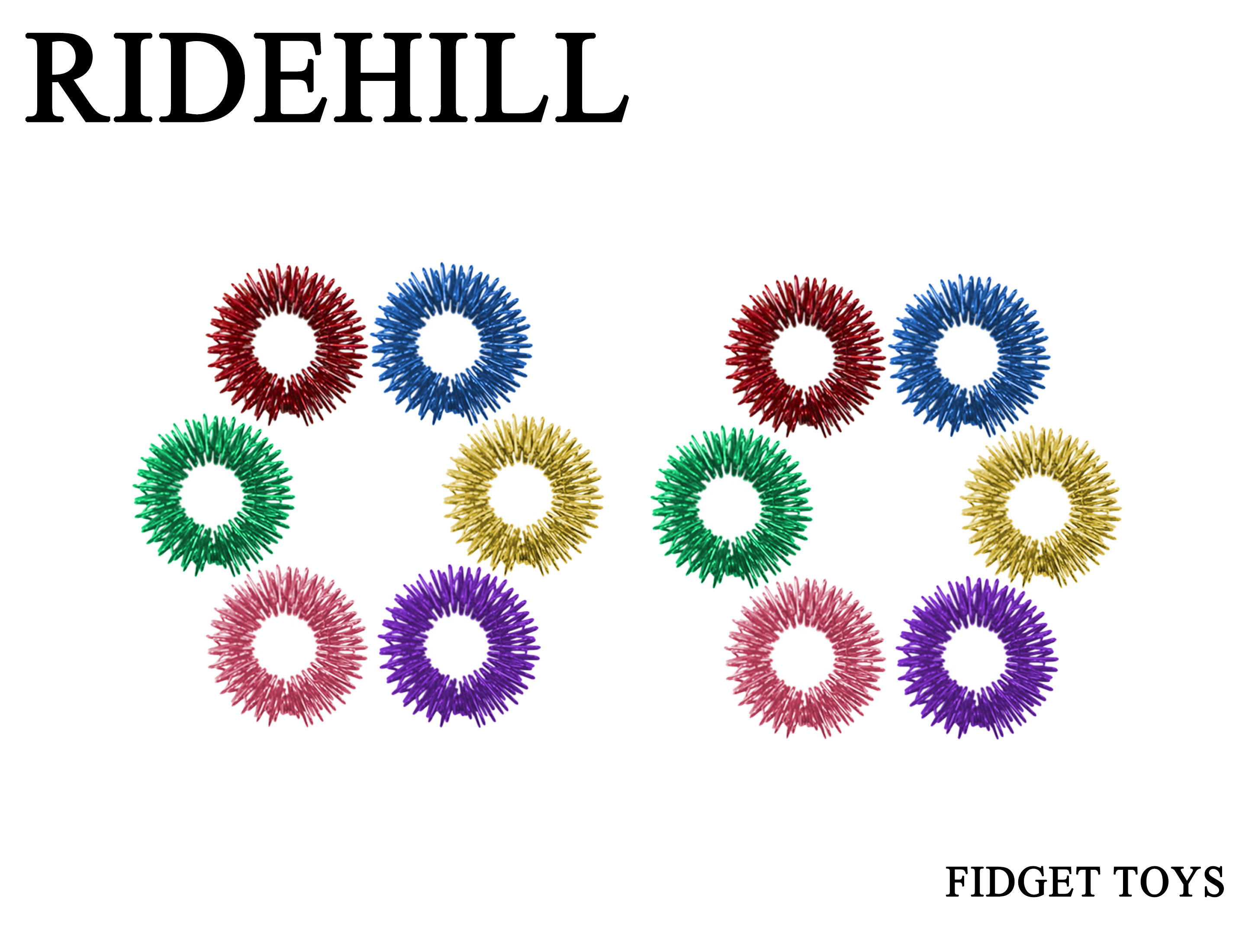 RIDEHILL 12PCS Fidget Toys Acupressure Rings, 6 Colors Fidget Rings for ...