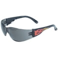 thumbnail image 1 of RIDFLSM RIDER SAFETY GLASSES WITH SMOKE LENSES AND FLAME DESIGN FRAME, 1 of 1