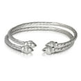 thumbnail image 1 of RIDGED ARROW COILED ROPE WEST INDIAN BANGLES .925 STERLING SILVER (MADE IN USA) (PAIR) - 8, 1 of 1