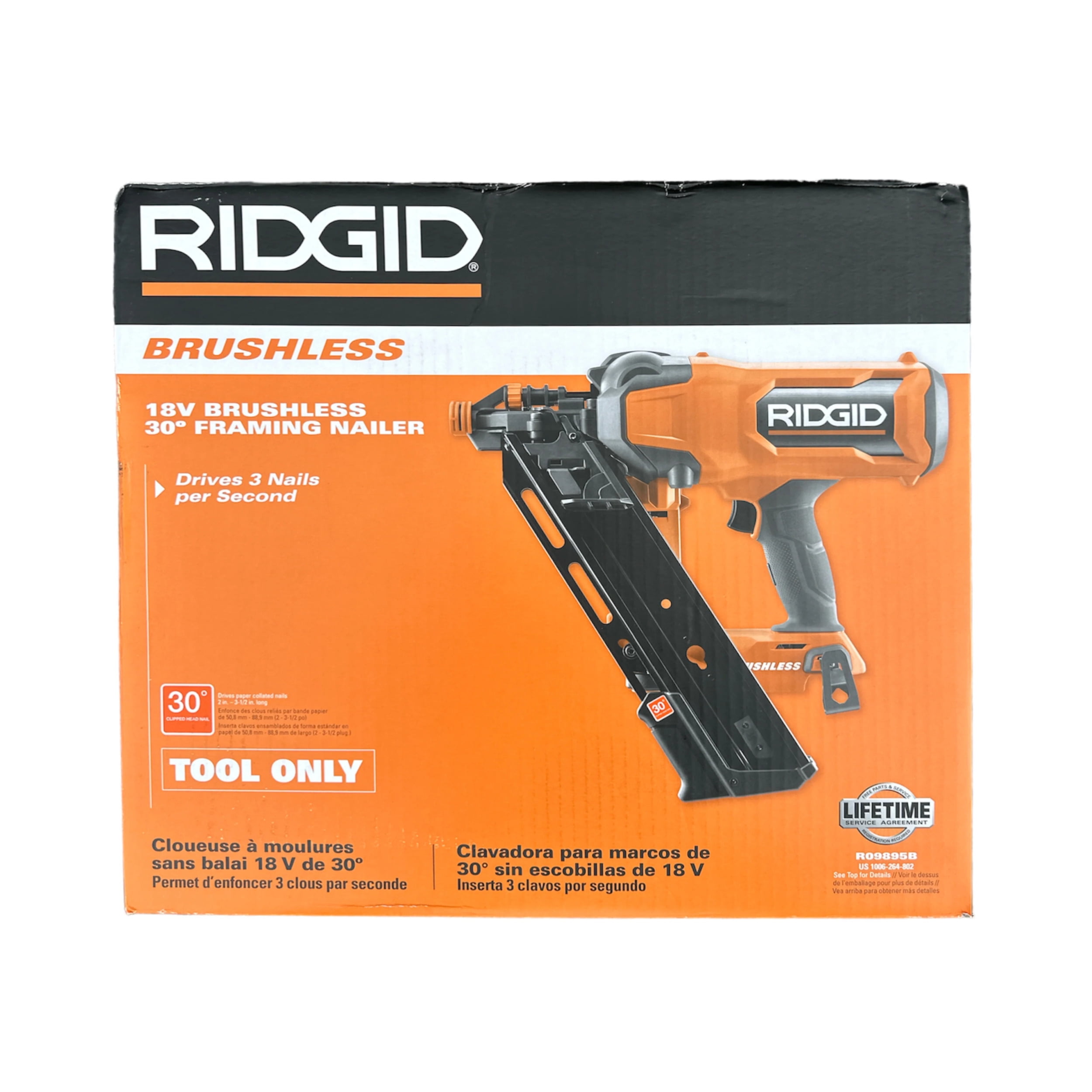 RIDGID 18V Brushless Cordless 30 3 1 2 in. Framing Nailer Tool Only Walmart