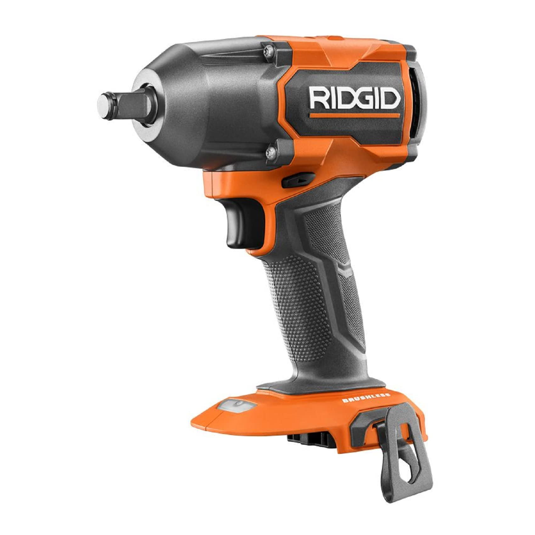 RIDGID 18V Brushless Cordless 4-Mode 1/2 in. Mid-Torque Impact Wrench with Friction Ring (Tool Only), Orange (R86012B) C42