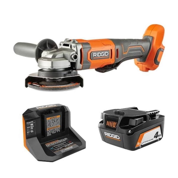RIDGID 18V Cordless 4-1/2 in. Angle Grinder Kit with 4.0 Ah Battery and Charger R860451K