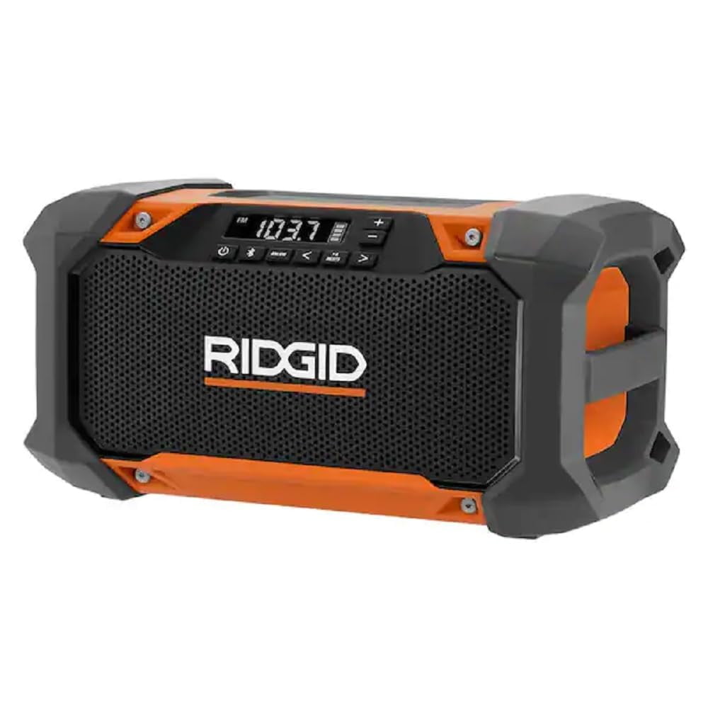 RIDGID 18V Hybrid Jobsite Radio with Bluetooth and USB Charging