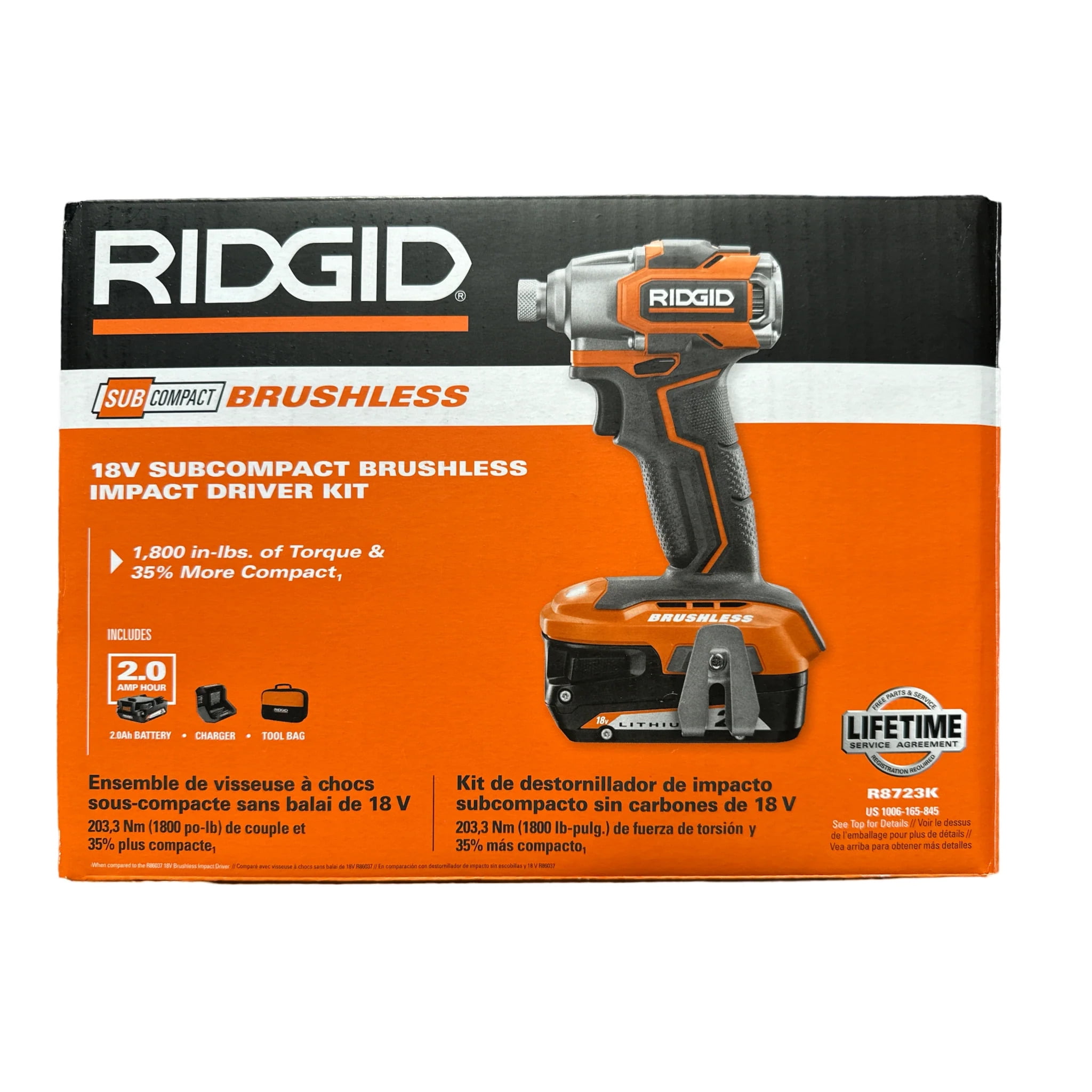 RIDGID 18V Brushless Cordless Impact Driver Kit with (1) 2.0