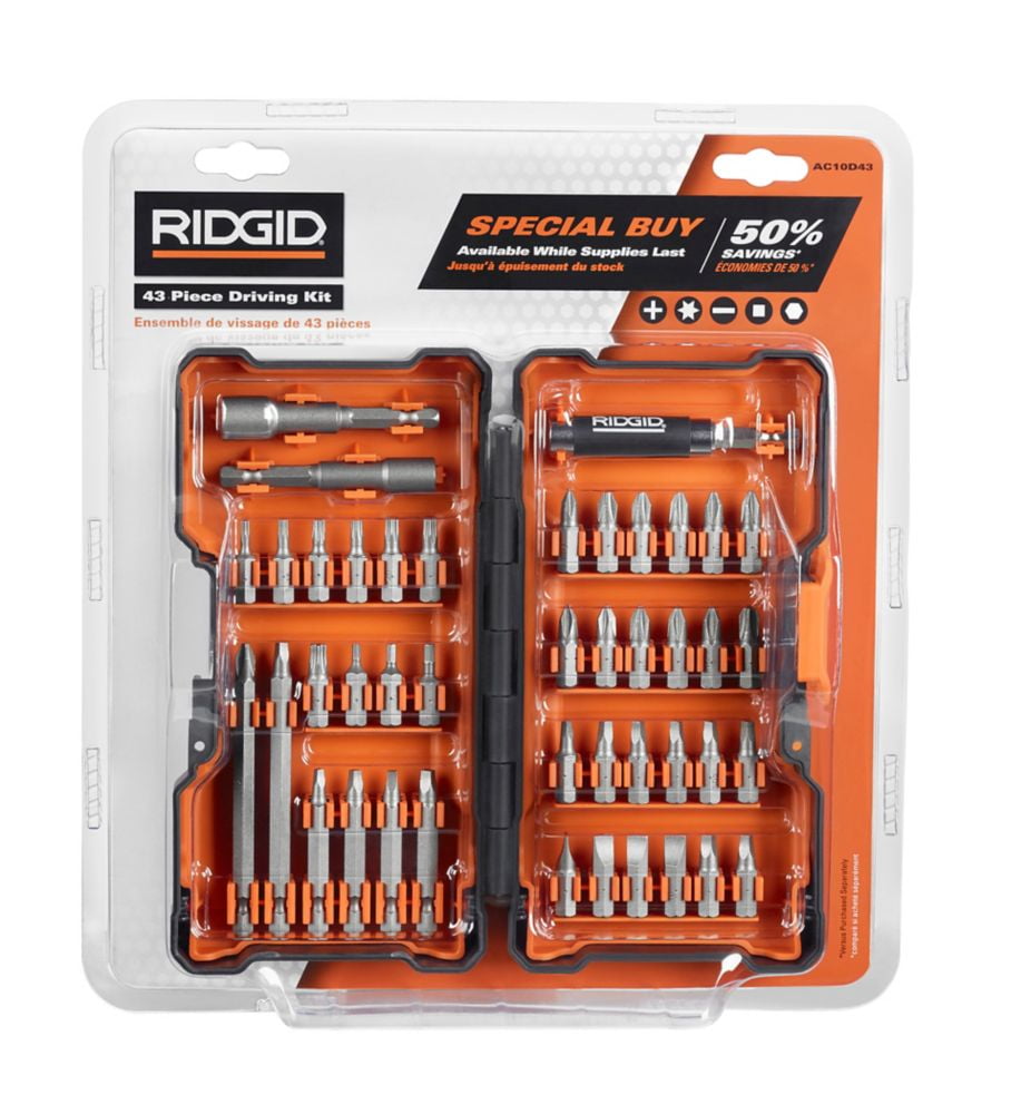 RIDGID Driving Kit with Case - 43 Piece - Walmart.com