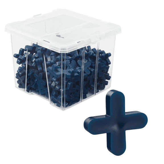 RIDGID Tile Spacers, Plastic, 3/16 in, 4.76 mm, 250-count, Navy
