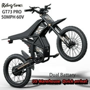 Riding'times GT73 PRO 3000W Motor Electric Bike,60V36.4Ah Dual Battery,50MPH Max 85 Miles Range,25" Tires Electric Bicycles,7-Speed,Dual Suspension UL2849