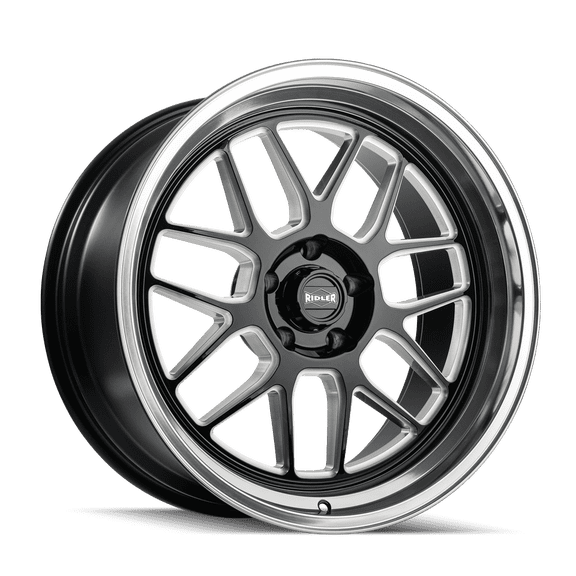 Ridler 611 Gloss Black Milled Rim with Diamond Cut Lip and 5x127 Bolt Pattern
