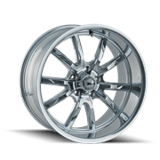 Ridler 650 Chrome 17x8 Automotive Rim with 5x114.3 Bolt Pattern and 0mm Offset