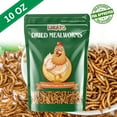 thumbnail image 1 of RIDWIND 100% Non-GMO Dried Mealworms 10OZ High-Protein Treats Natural Animal Feed for Birds Chicken Turtles Fish Hamsters Hedgehogs, 1 of 8