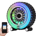 thumbnail image 1 of RIDWIND Bluetooth Speaker, Classic Tire Design Portable Wireless Speaker with LED Party Lights, Deep Bass 3" Stereo, USB TF MP3, TWS FM Radio, 1 of 11