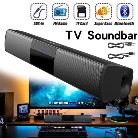 RIDWIND TV Home Theater Surround Sound Bar Speaker System with Wireless Bluetooth, Built-In Subwoofer, and 2×5W Stereo Speakers