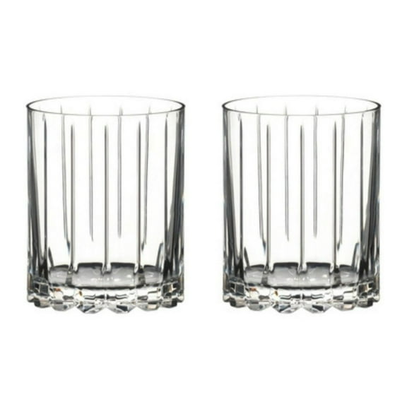 RIEDEL Machine-Made Dishwasher-Safe Splinter-Free Resort Retail Double Rocks Tumbler (2-Pack, Clear)