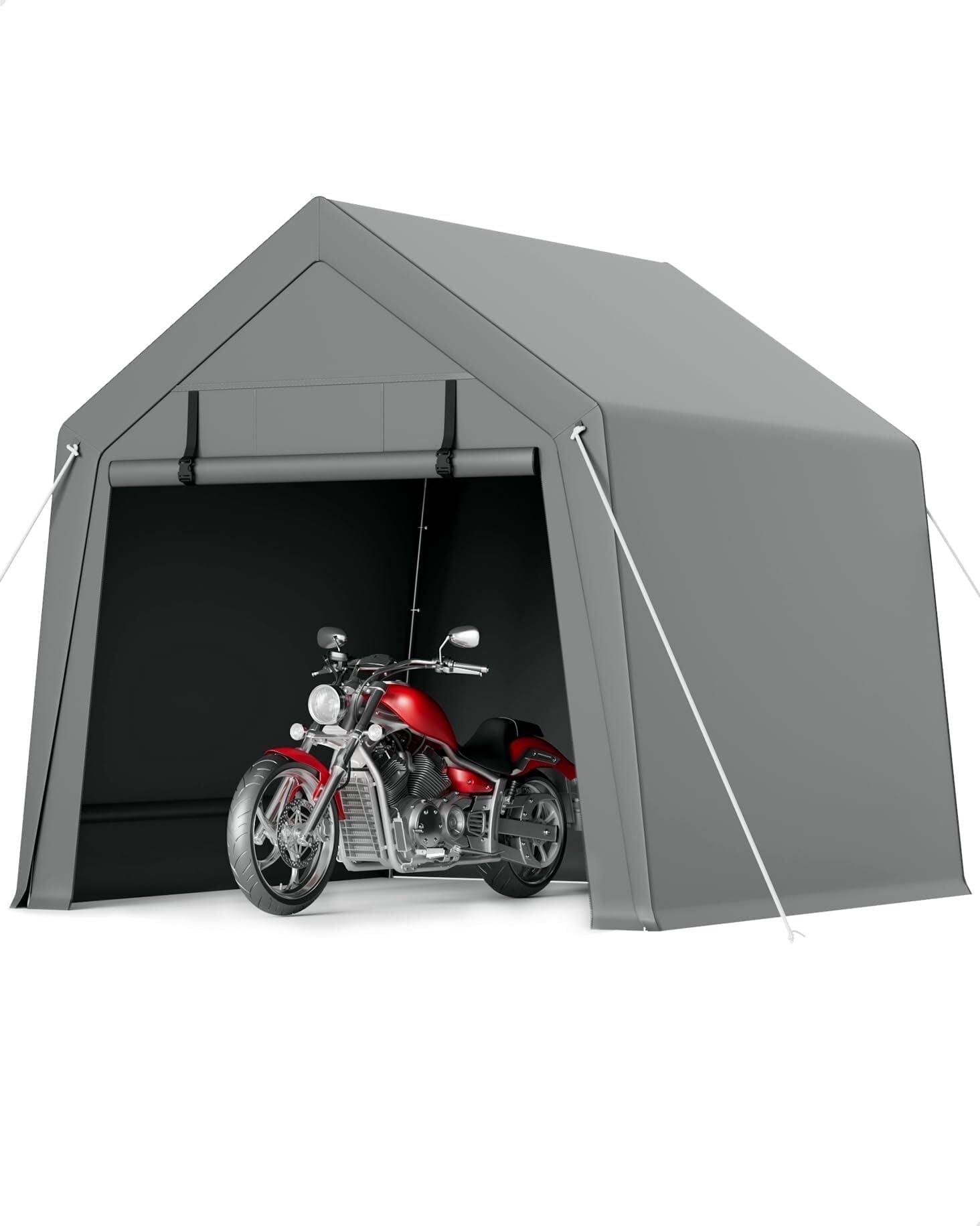 Riedhoff Portable Garage Storage Shed, 6 x 8”，Heavy Duty Waterproof Tarp, Gray