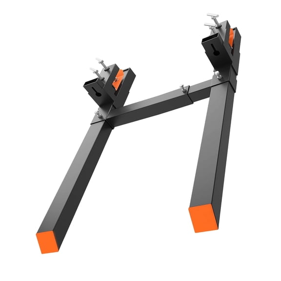 Goldensoil Pallet Fork Tractor Attachment, Heavy Duty, Adjustable Stabilizer Bar, Black