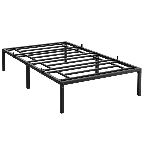 RIEDHOFF Queen Size Bed Frame,14 Inch Black Metal Queen Bed Frame,No Box Spring Needed Queen Size Platform Bed Frame