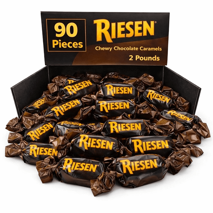 RIESEN Chewy Caramel Covered in Rich European Chocolate Bulk Candy (2 Pounds)