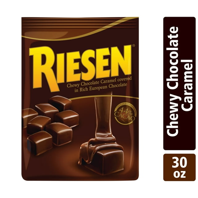 RIESEN Chewy Chocolate Covered Caramel Candy, 30 oz