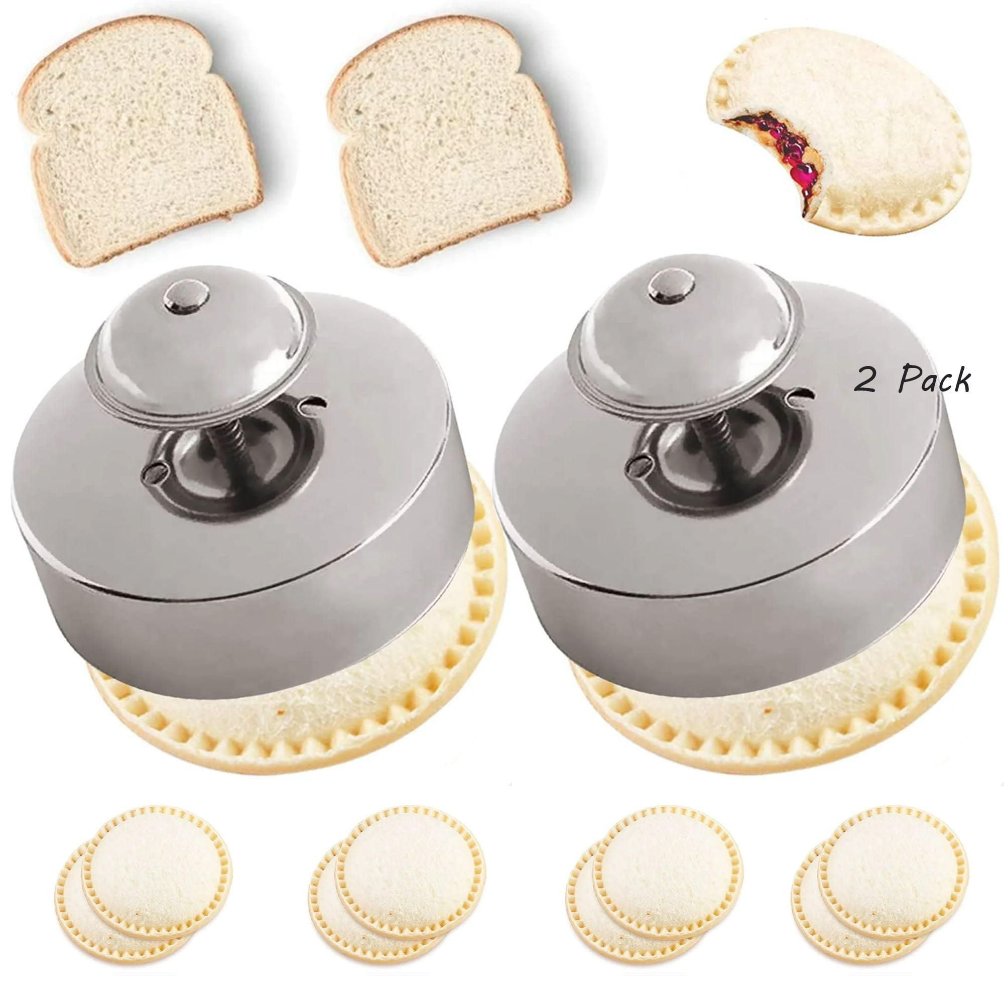 Sandwich Cutter and Sealer, 2Pack Stainless Steel Decruster, DIY Uncrustable Sandwich Maker for Kids