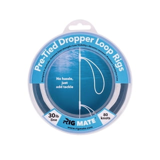 Rig Mate 30 lb Pre-Tied Dropper Loop Fishing Rigs – 80 Knots Bottom Leader Line for Surf, Boat & Saltwater Fishing