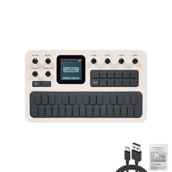 M-VAVE-FM-1 Portable FM Synthesizer, 27-Key Mini Digital Music Synth with 6-Operator FM Sound Engine, 128 Presets, MIDI USB Bluetooth Connectivity