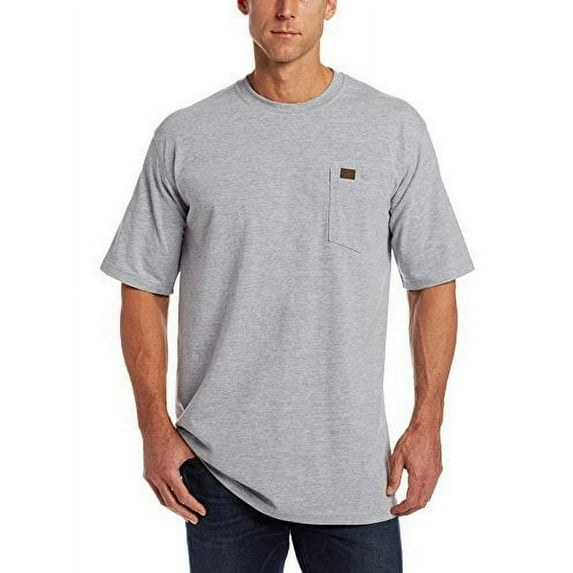 RIGGS WORKWEAR by Wrangler Men's Big & Tall Pocket T-Shirt, Ash Heather, XXX-Large Tall