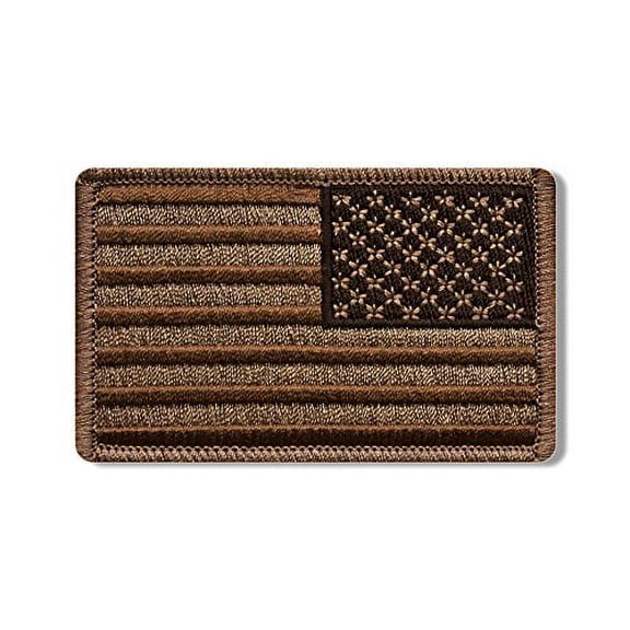 RIGHT ARM FLAG BROW, Iron-On / Saw-On High Thread Embroidered Rayon PATCH - 3" x 2"