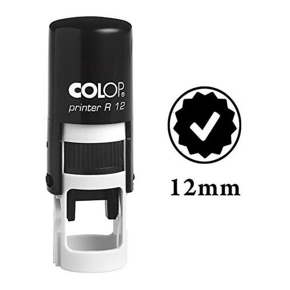 RIGHT MARK Self Inking Mini Rubber Stamp Colop Round Decorative Teachers Stamps 12mm