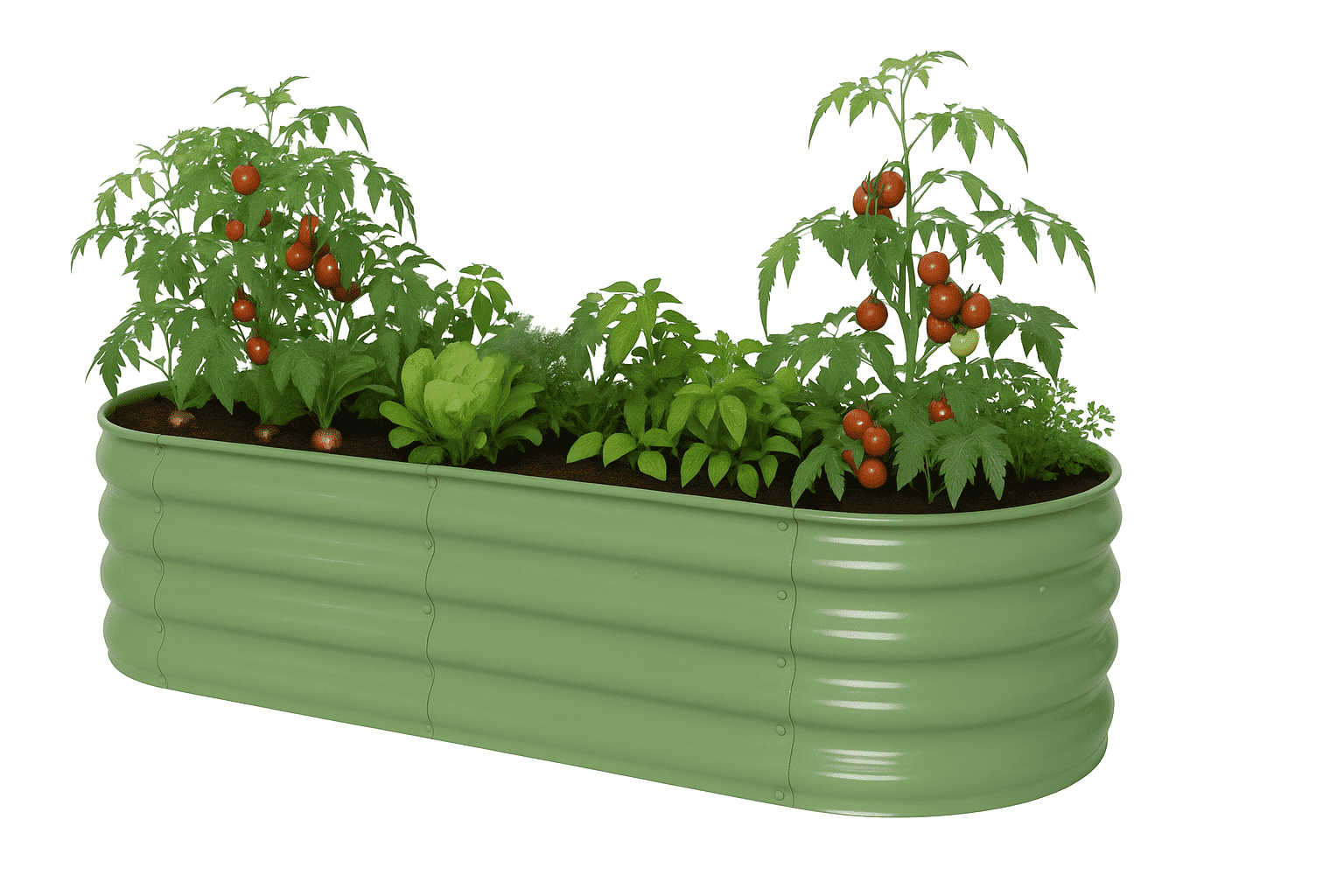NuVue Products RIGID-Cast 4-in-1 Outdoor Modular Raised Garden Bed – 14" High with 4 Configurations