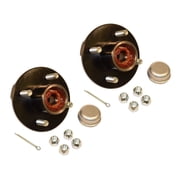 RIGID HITCH INCORPORATED Pre-Greased Trailer Hub Kit RHI-100-PG-PR 4 Bolt on 4 Inch Circle with 1 inch I.D. Bearings - One Pair