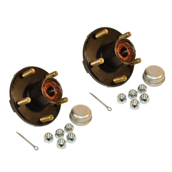 RIGID HITCH INCORPORATED Pre-Greased Trailer Hub Kit (RHI-150-PG-PR) 5 Bolt on 4-1/2 Inch Circle with 1 inch I.D. Bearings - One Pair