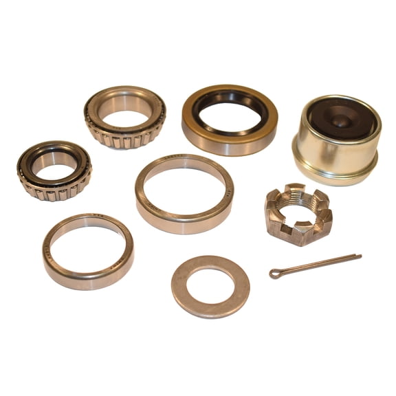 RIGID HITCH INCORPORATED Trailer Bearing Repair Kit (280455-EZ-KIT) for 1-3/8 to 1-1/16 Inch Tapered Spindle - Includes E-Z Lube Cap with Plug, W/ 3" Rigid Hitch Decal Logo
