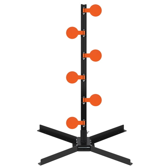 RIGMEC AR500 Steel Dueling Tree Shooting Target, 6‑Paddle Self‑Reset Reactive Target with Stable Base for Pistol and Rifle Range Practice