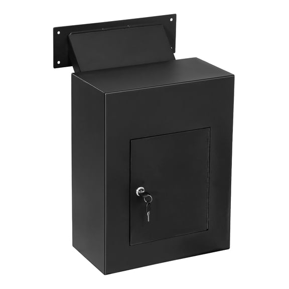RIGMEC Through-The-Wall Drop Box Deposit Safe 17 x 13 x 7 - Heavy Duty Steel Mailbox with Lock for Receiving Mail, Checks, Letters, Cash and More for Home, Office and Commercial Use